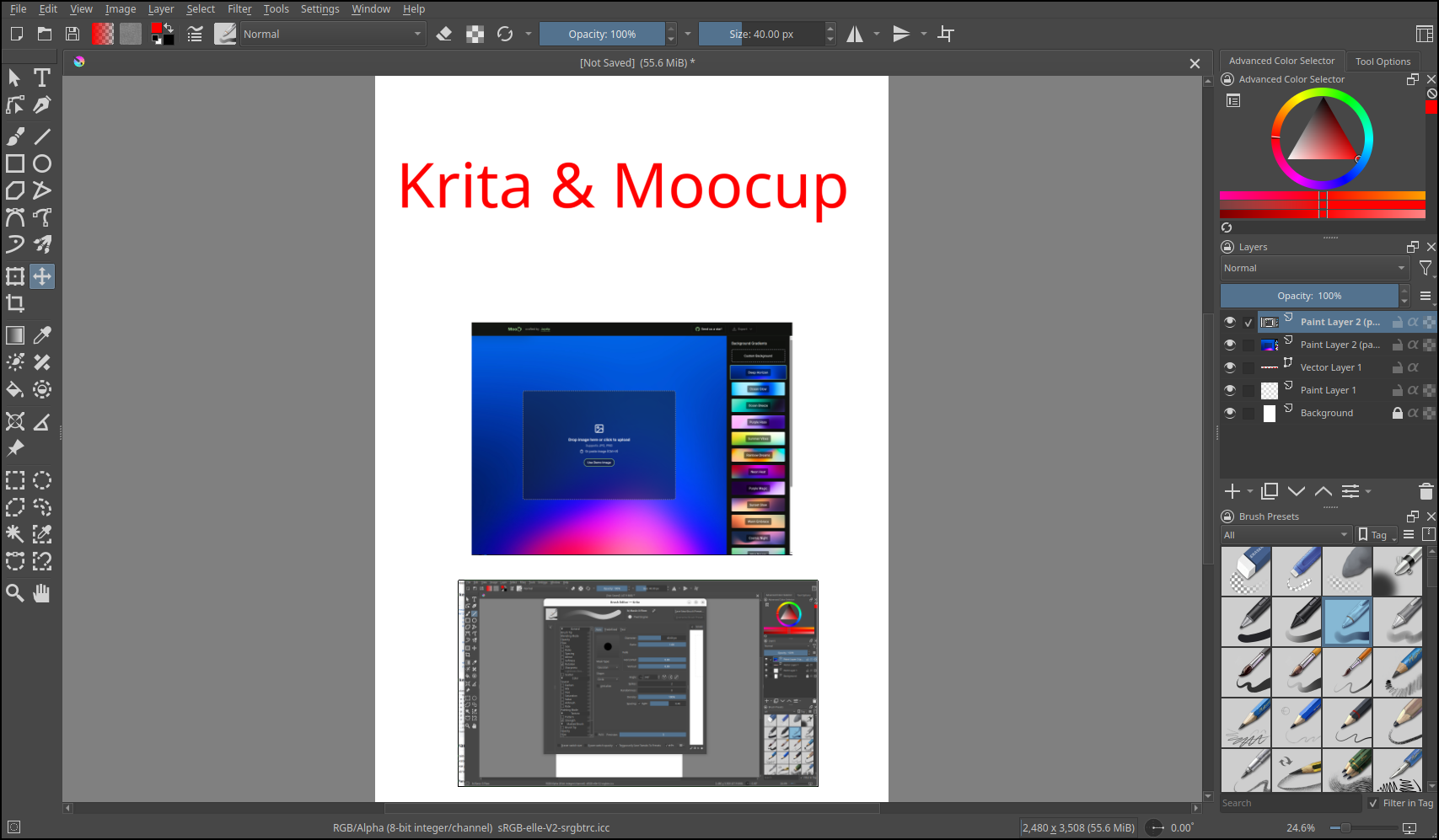 Misc Apps: Moocup and Krita
